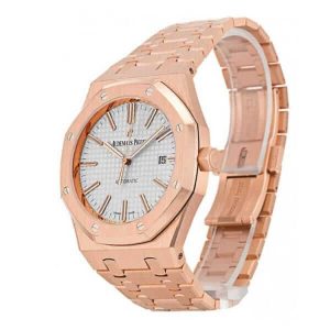 Audemars-Piguet-Rose-Gold-Royal-Oak-Self-Winding-White-Replica-Left-600x600