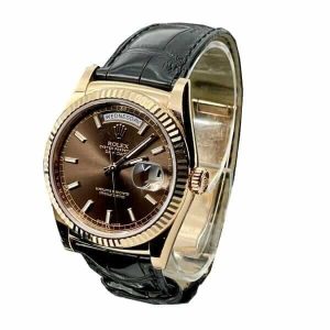 Rolex-Day-Date-118139-Black-leather-replica-600x600