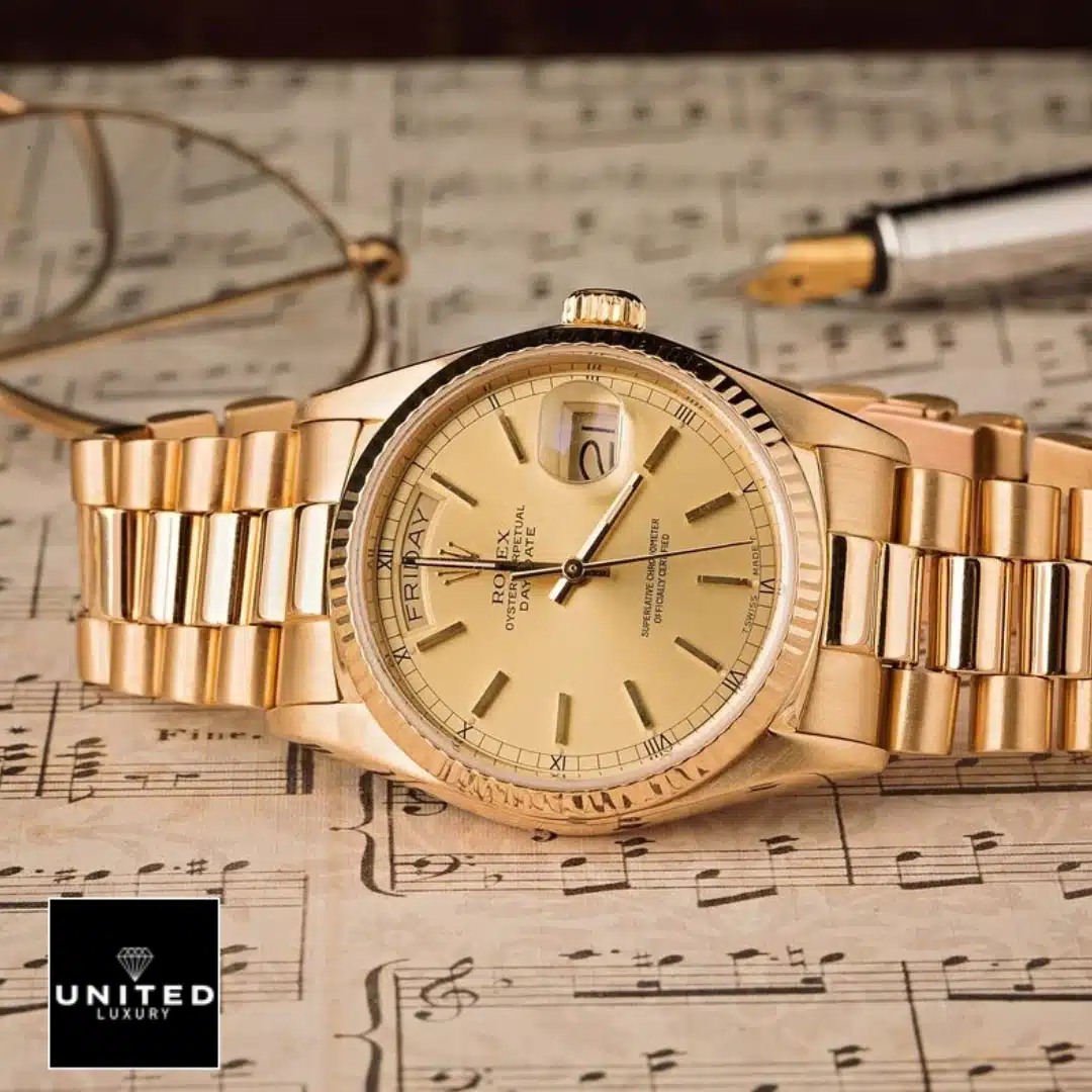 Day-Date 40 Gold Replica 4 Rolex Day-date Gold 40 228238-0003 Replica on the notes