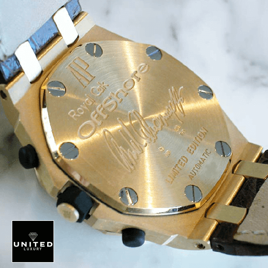 Audemars Piguet Royal Oak Offshore L?m?ted Edition Gold Case Replica upside view