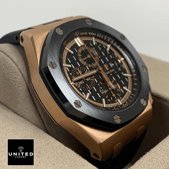 Audemars Piguet Royal Oak 26401RO Black Bezel Replica side view in the box