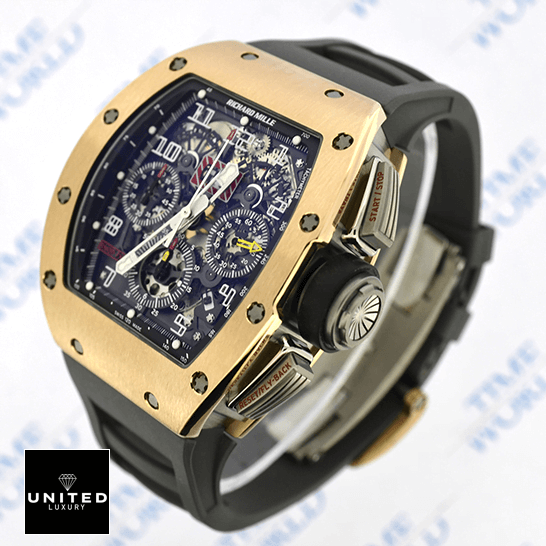 Richard Mille Felipe Massa Replica 2 Richard Mille Felipe Massa RM011RG Gold Rose Bezel Replica crown / push button