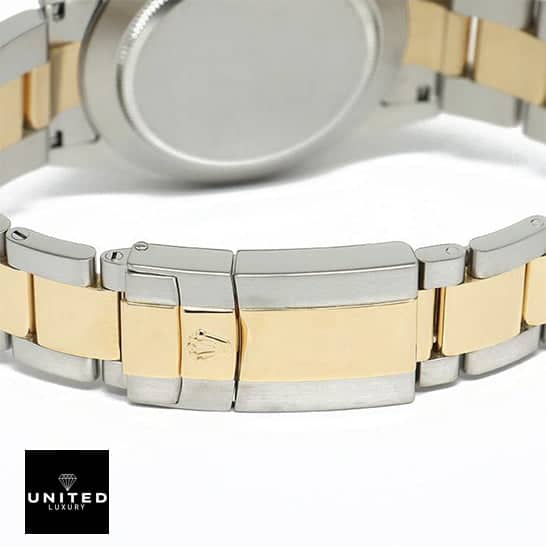 Rolex Daytona Two Tone White Dial 116523 Replica 4 Rolex Daytona Two Tone Bracelet 116523 Replica Fold Clasp on the Rolex logo