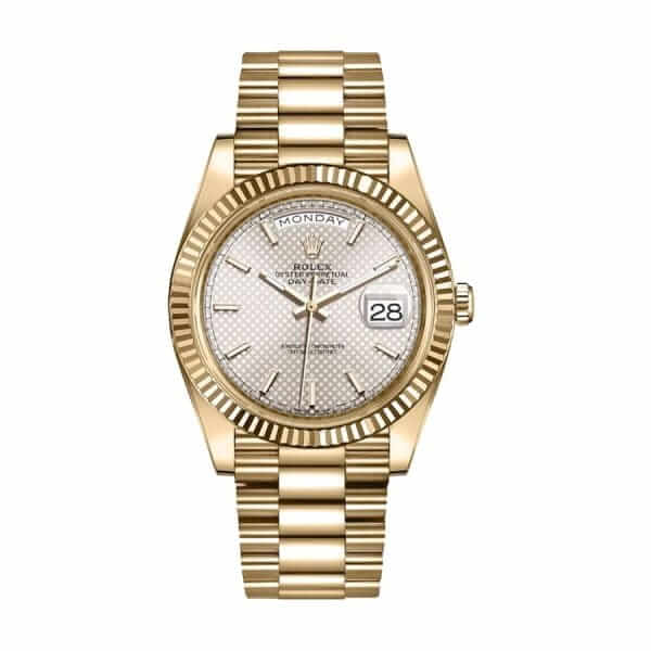 rolex-day-date-228238-n-yellow-gold-silver-diagonal-dial-replica-600x600