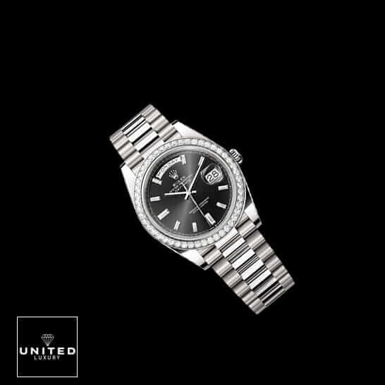 Rolex Day-Date 40 228349RBR-0002 Replica Black background