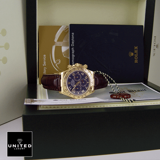 Rolex Daytona Blue Dial 116518 Replica in the Rolex box