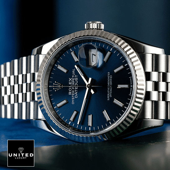 Rolex Datejust 126334-0002 Blue Dial Replica 4 Rolex Datejust 41 126334-0002 S.Steel Jubilee Replica on the table