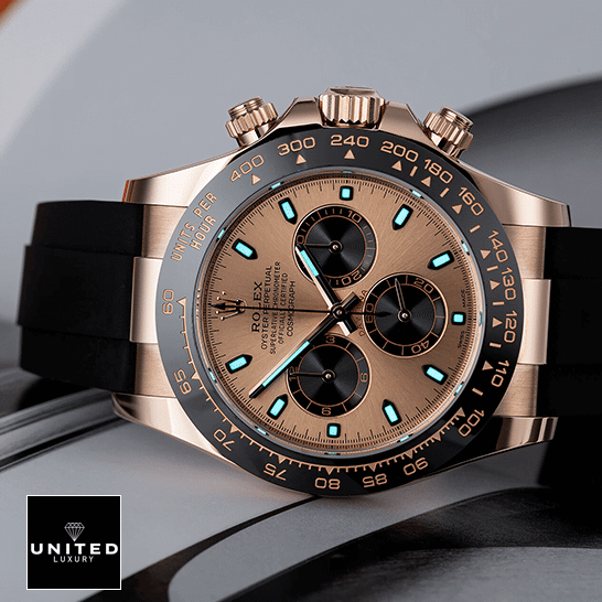 Rolex Daytona Cosmograph 116515LN Rose Gold Dial Replica 1 Rolex Daytona Cosmograph 116515LN Rose Gold Dial Luminous Stick Replica