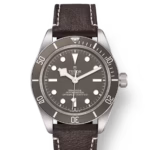 TUDOR Black Bay 58 925 39 mm silver case, Brown leather bracelet