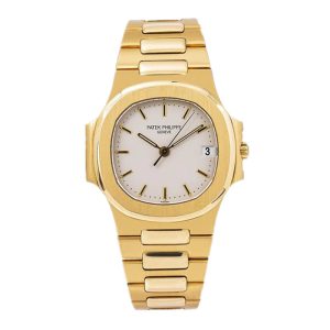 Patek Philippe Nautilus 3800 37MM White Dial With 18K Yellow Gold Bracelet
